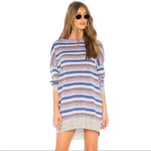 TULAROSA Hamptons Purple Blue Lavender Stripe Oversized Sweater Dress Medium